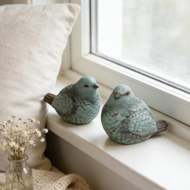 Cynkeyee Bird Statues for Home Decor - Set of 2 Resin Bird Figurines Home Decor,Decorative Tabletop Accents, Small Bird Decor Perfect for Easter Decorations, Beautiful Animal Figurines - Image 4