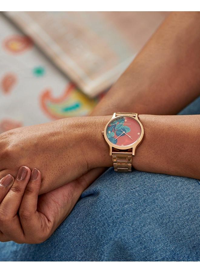 Chumbak Bohemian Leaves Watch,Metal link Strap Best Price UAE
