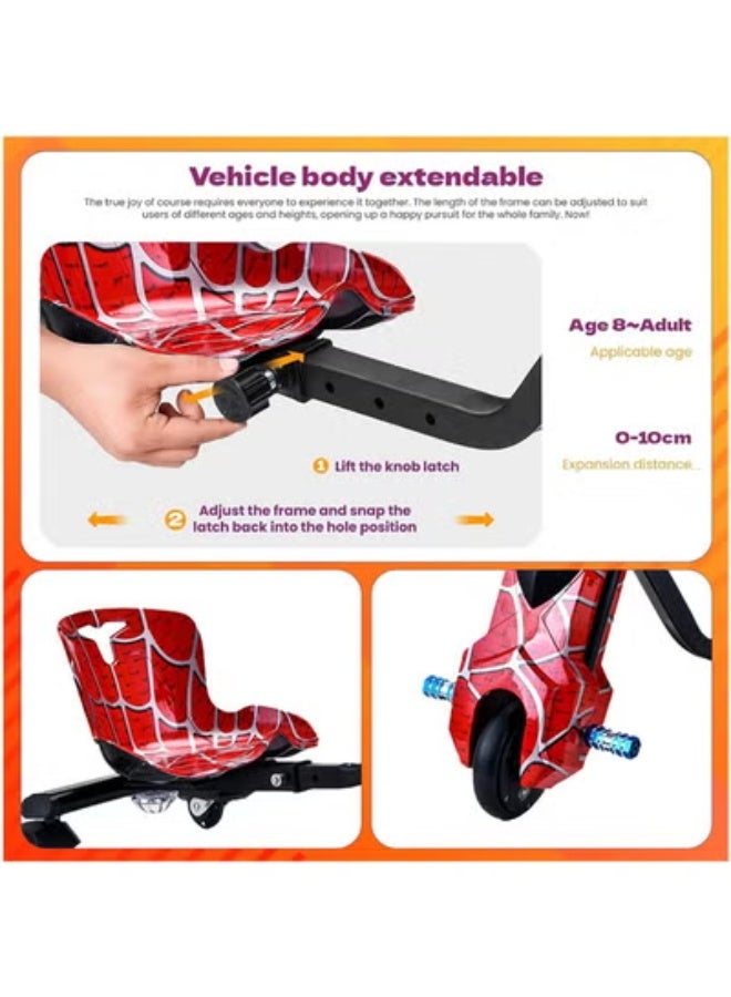 سانتين رايلي السكوتر الكهربائي الانجراف، طوله قابل للتعديل لركوب الدراجة ثلاثية العجلات للأطفال، 36V الانجراف الدراجة ثلاثية العجلات، العجلة الكبيرة الانجراف الدراجة ثلاثية العجلات، دراجة الأطفال في الملعب، معدات التسلية في الهواء الطلق للأطفال (8 بوصات) - Image 2