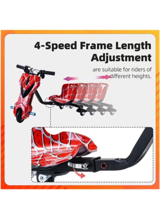 سانتين رايلي السكوتر الكهربائي الانجراف، طوله قابل للتعديل لركوب الدراجة ثلاثية العجلات للأطفال، 36V الانجراف الدراجة ثلاثية العجلات، العجلة الكبيرة الانجراف الدراجة ثلاثية العجلات، دراجة الأطفال في الملعب، معدات التسلية في الهواء الطلق للأطفال (8 بوصات) - Image 5