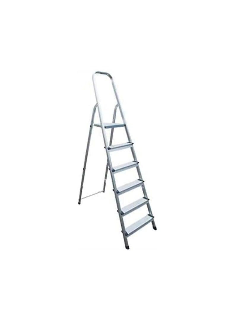 KNP KNP Silver Heavy Duty Steel Ladder (6 Step) Crafted from high-grade steel, this ladder is designed for a wide range of tasks  - Image 1