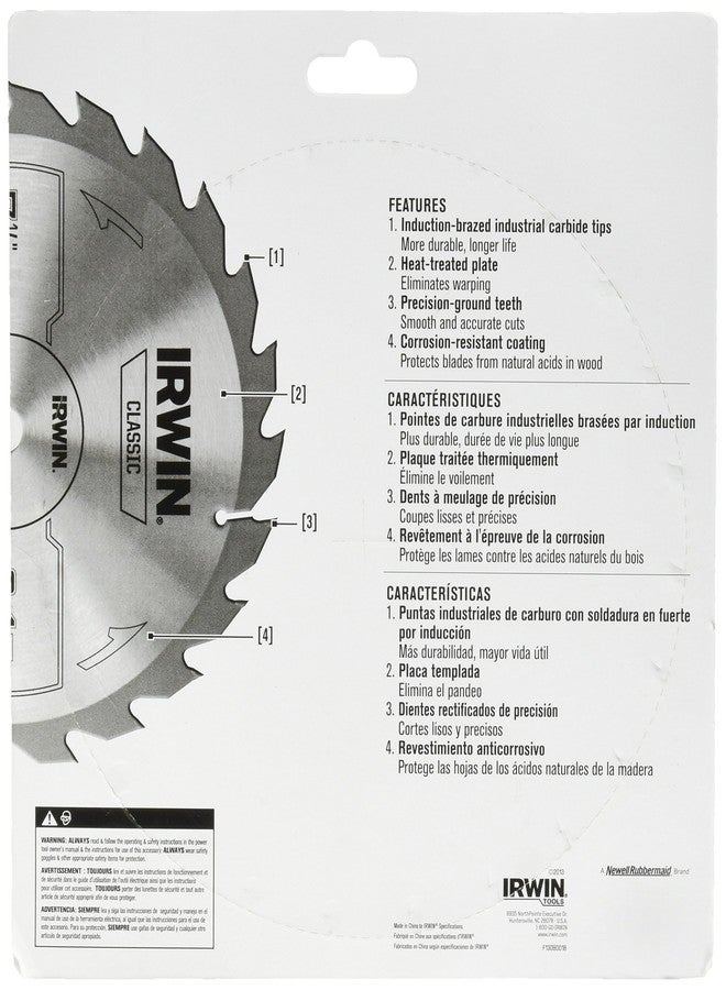 IRWIN Tools Classic Series Carbide Table/Miter Circular Saw Blade, 8 1/4-inch, 24T (15150) - Image 2