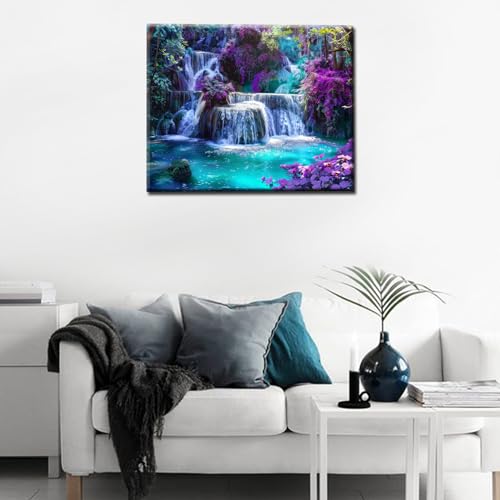 Aihonmin Rainforest Waterfall Paint by Numbers Tropical Forest Paint by Numbers Kits for AdultNatural Landscape Paint by Numbers Kits on Canvas for Home Wall Decor Without Framed 16W x 20H - Image 3