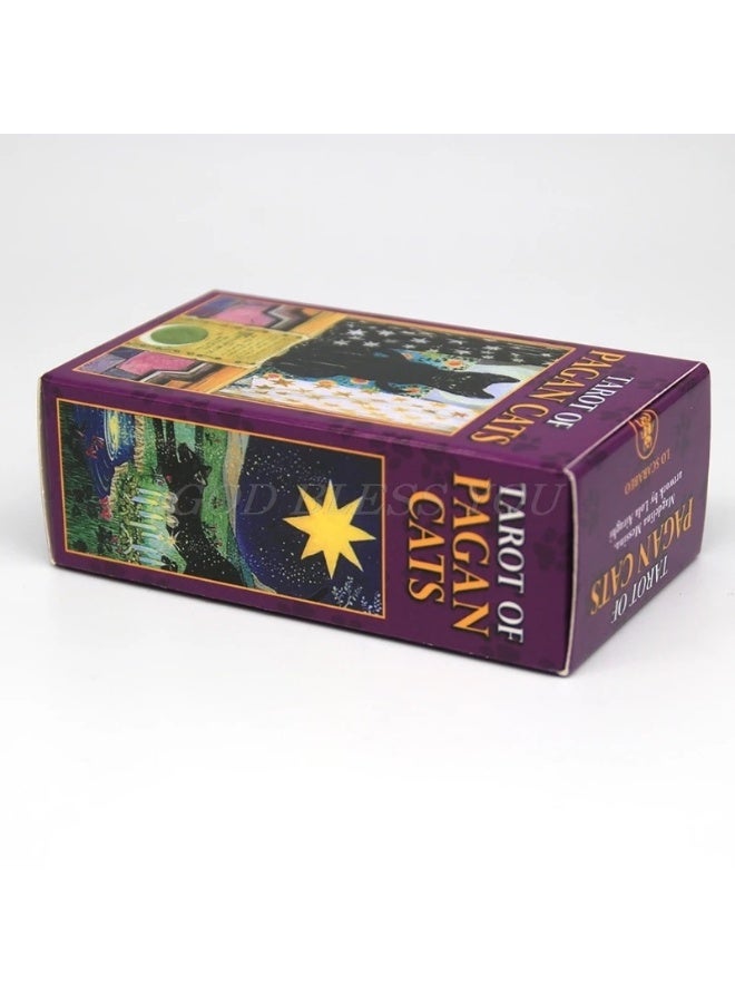 NIBEMINENT Deck 78 Tarot cards, Pagan Cat, Full English family Gathering board game, Oracle Cards, Astrology, divination, Destiny Cards - Image 5