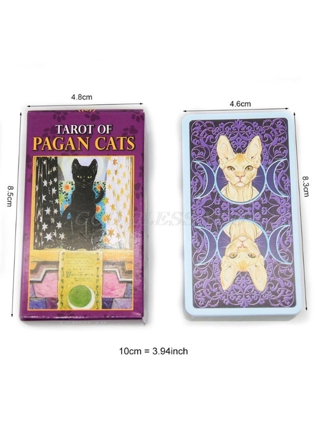 NIBEMINENT Deck 78 Tarot cards, Pagan Cat, Full English family Gathering board game, Oracle Cards, Astrology, divination, Destiny Cards - Image 3