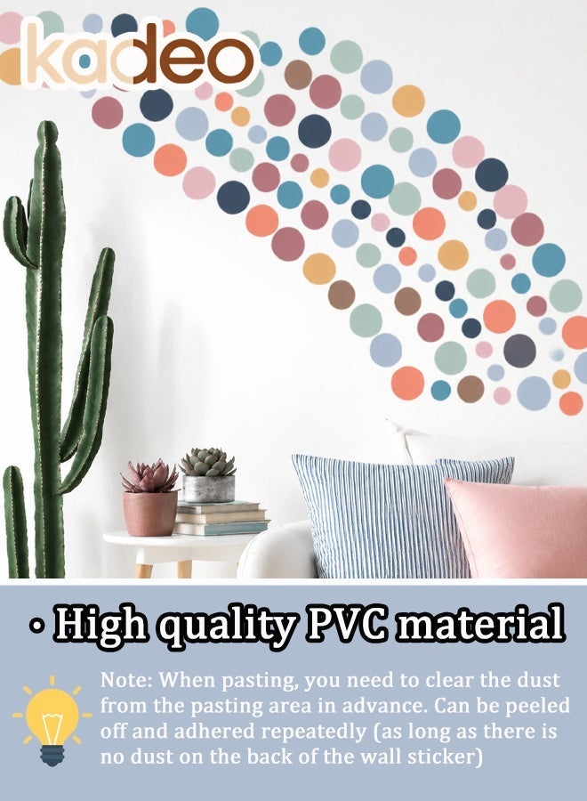 kadeo Colorful Polka Dot Wall Stickers for Kids Bedroom, Nursery & Playroom, Removable Peel and Stick PVC Wall Decals, Decorative Home Wall Art, DIY Custom Wall Design - Image 2
