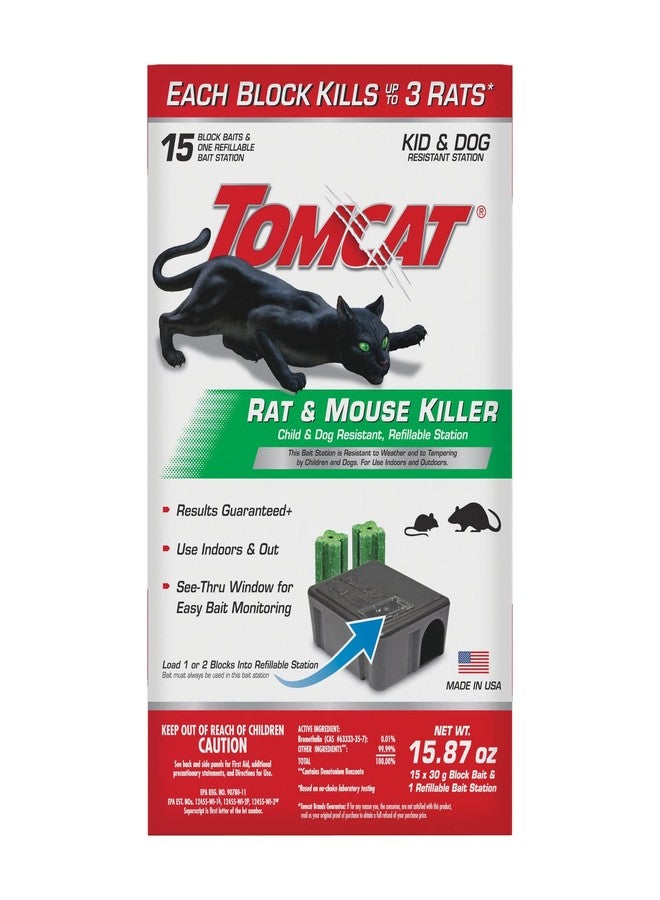 Tomcat Rat and Mouse Killer Child and Dog Resistant, Refillable Station, 2-Pack (2 Bait Stations Plus 30 Refills) - Image 5