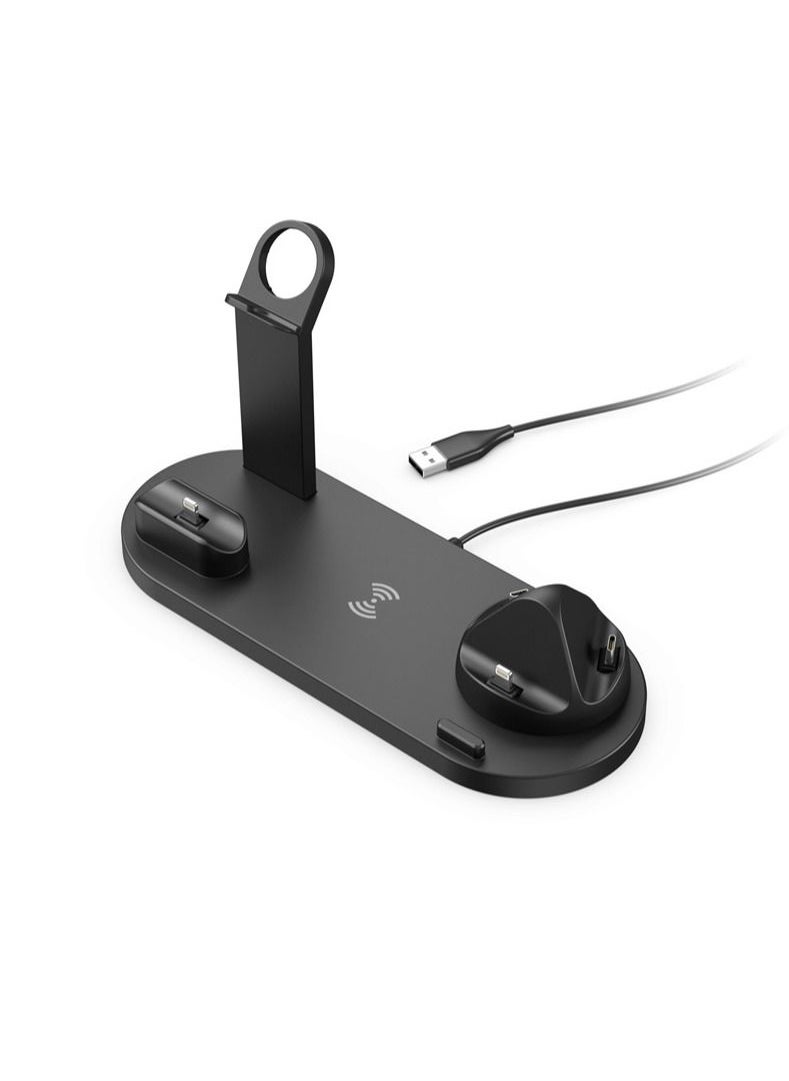 Exlene 5 In 1 Wireless Charger Stand Desk Phone Chargers Fast Charging Dock Station  - Image 2