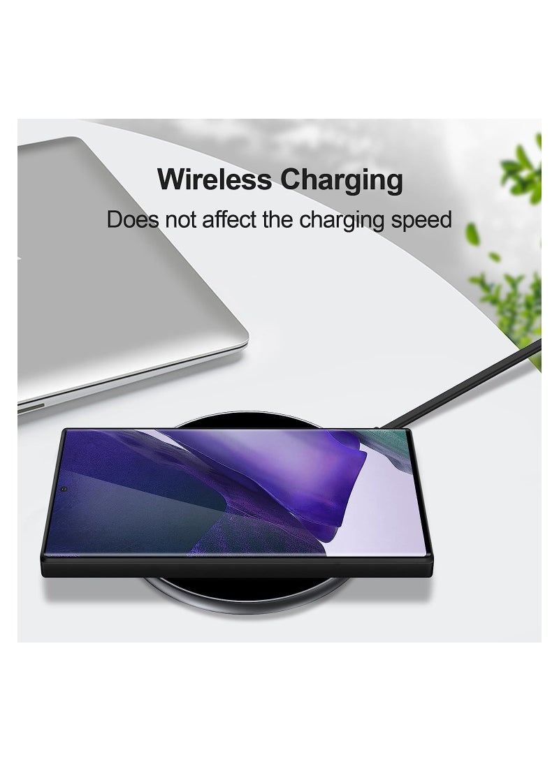 حافظة لهاتف سامسونج جالاكسي نوت 20، غطاء مطاطي من جل السيليكون فائق النعومة، مقاوم للصدمات، غطاء خلفي غير لامع، بطانة داخلية من القماش مع حافظة حماية للكاميرا لهاتف سامسونج جالاكسي نوت 20 الترا، أسود - Image 4