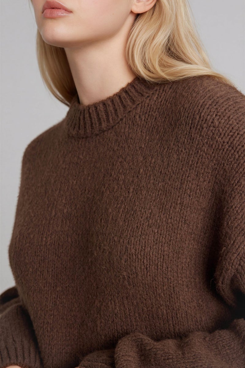 DeFacto Brown Woman Oversize Fit Crew Neck Pullover Casual - Image 4