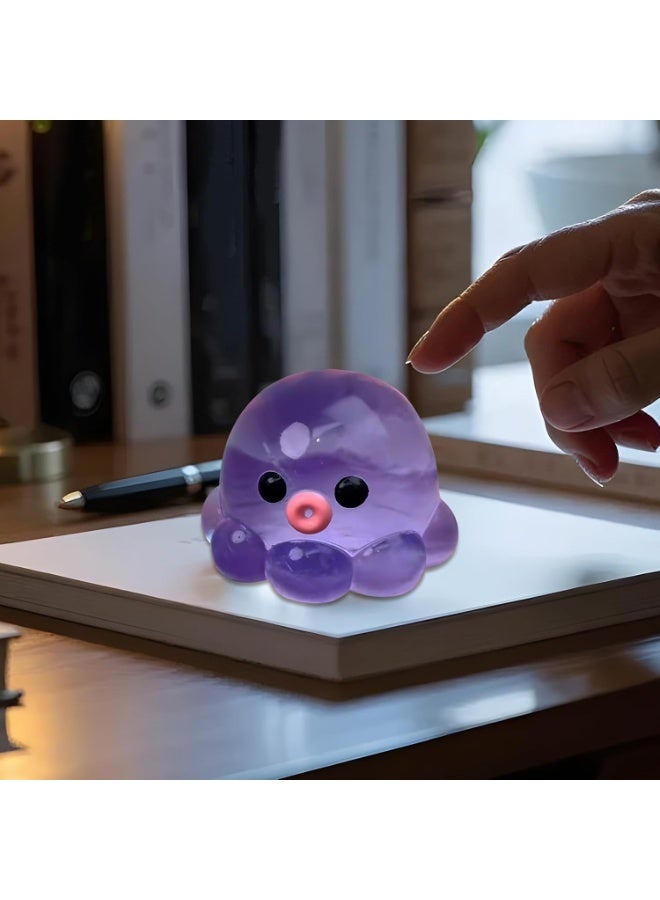 Yalla Pick Purple Octopus Squishy Toy, Stress Relief Squeeze Ball for Kids Adults, Soft Bubble Pop Fidget Toy with Gentle Sound, Sensory Calming Tool for Classroom Office Travel - Image 3