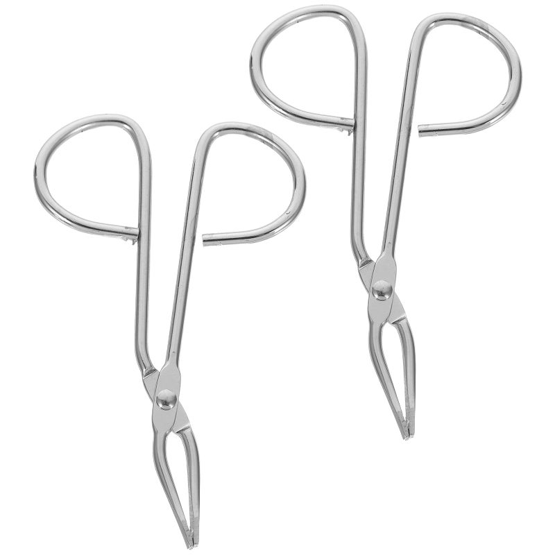 Stainless Steel Eyebrow Facial Hair Grooming Scissors Tweezers Set With Grip Handle - Image 2