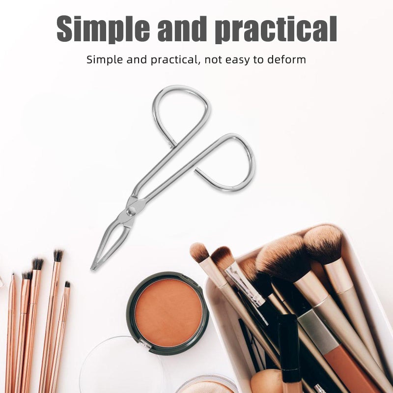 Stainless Steel Eyebrow Facial Hair Grooming Scissors Tweezers Set With Grip Handle - Image 4