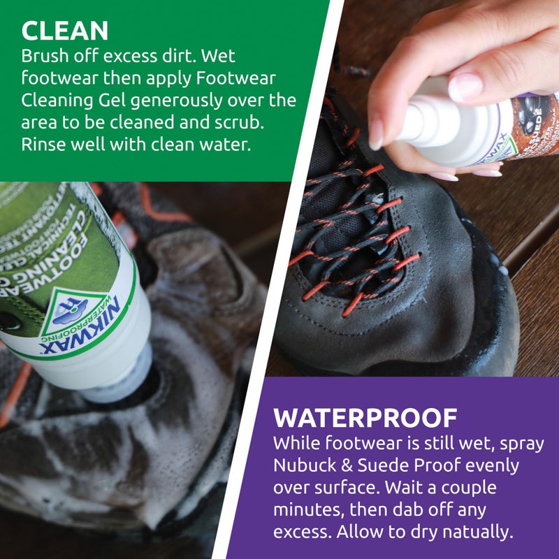 Nikwax Nubuck & Suede Proof, 125ml, Spray-On Waterproofing Restores DWR Water Repellency in Textured Leather Footwear, Shoe & Boot Care and Rain Protection - Image 4
