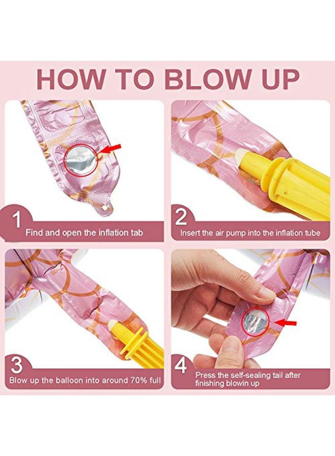 Skylety 12 قطعة بالونات ذيل حورية البحر بالونات قواقع البحر بالونات هيليوم فويل بالونات المحيط ملونة زاهية لحفلات عيد الميلاد والزفاف وصيف الشاطئ وحفلات حورية البحر البحرية (أزرق وردي أزرق أخضر بنفسجي وردي) - Image 4