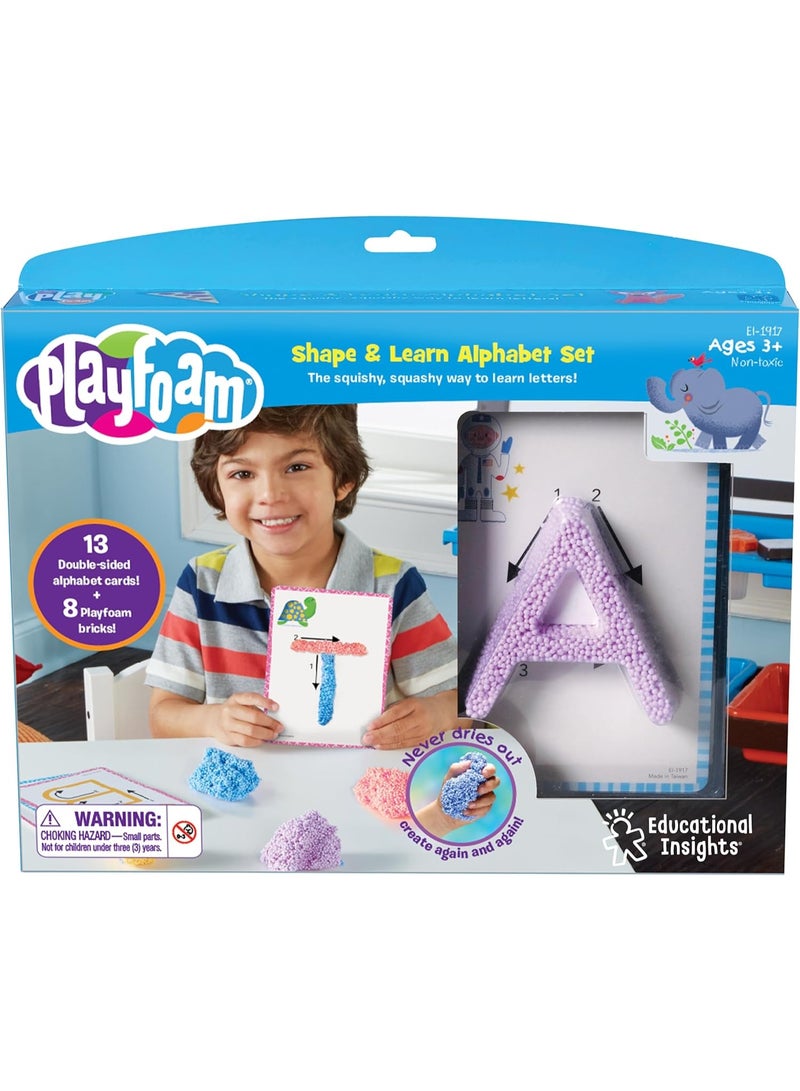 Learning Resources Educational Insights Playfoam Shape & Learn 26 Letter Alphabet Set with Assorted Colors and Flash Card Set, Sensory Toy for Preschoolers Learn to Write, Kids, Boys & Girls, Ages 3+ - Image 2