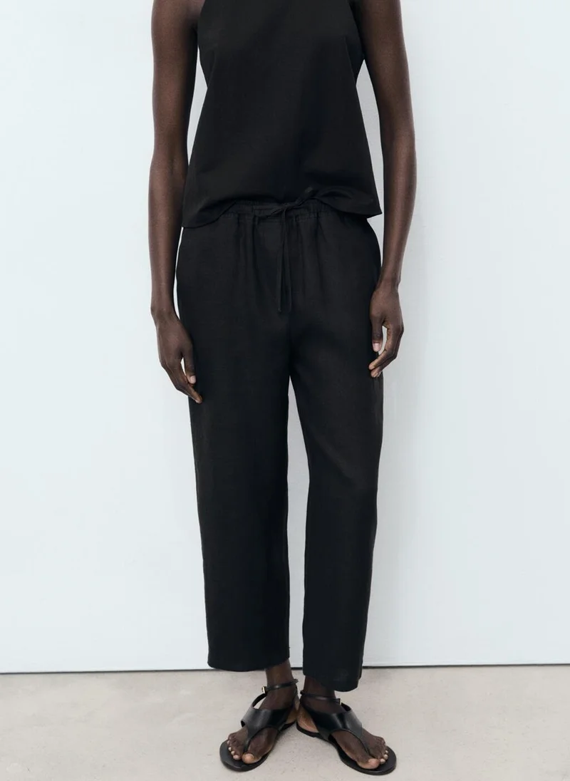 مانجو Linen Drawstring Pants
