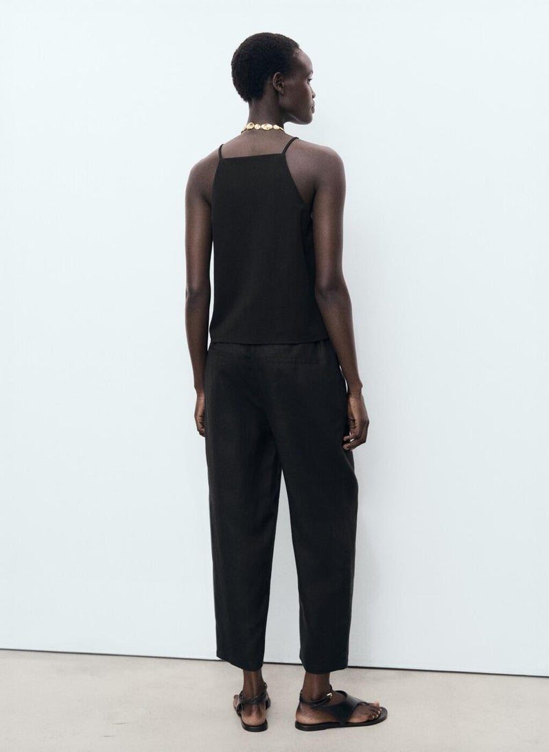 MANGO Linen Drawstring Pants  - Image 2