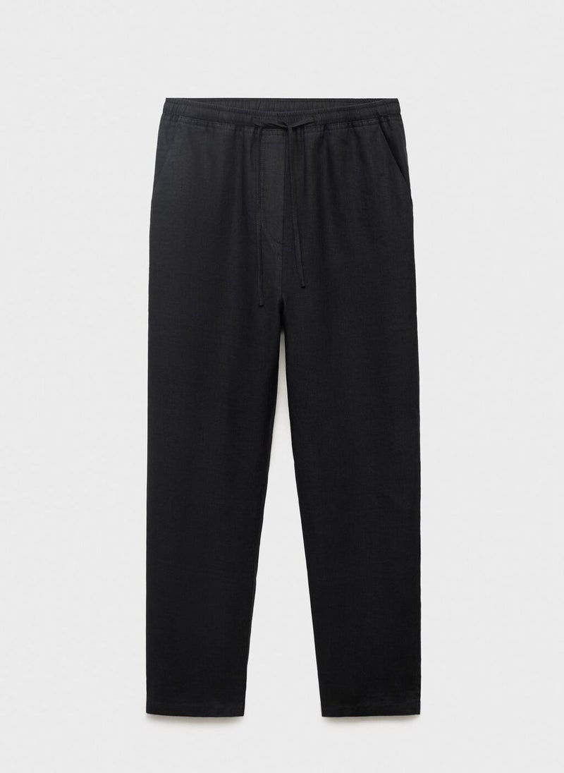 MANGO Linen Drawstring Pants  - Image 5