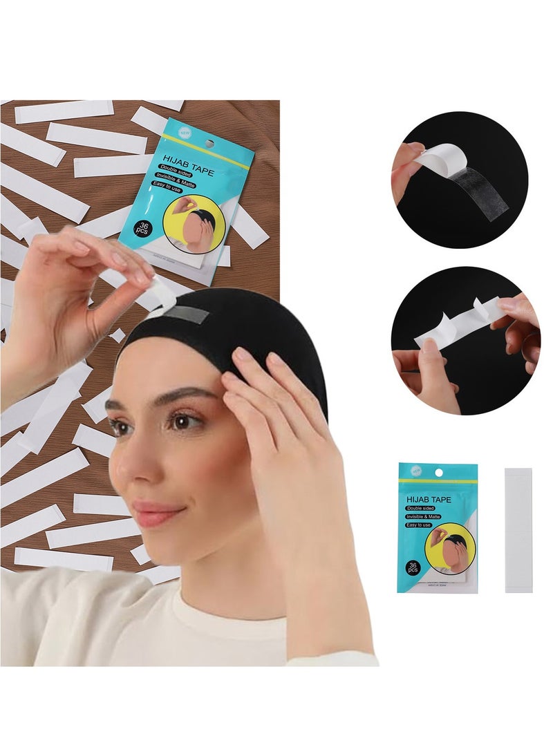 180 pieces of transparent invisible thin stickers for scarves and headscarves, double-sided adhesive strips, non-slip and waterproof, traceless and anti-exposure stickers, collar stickers - Image 1