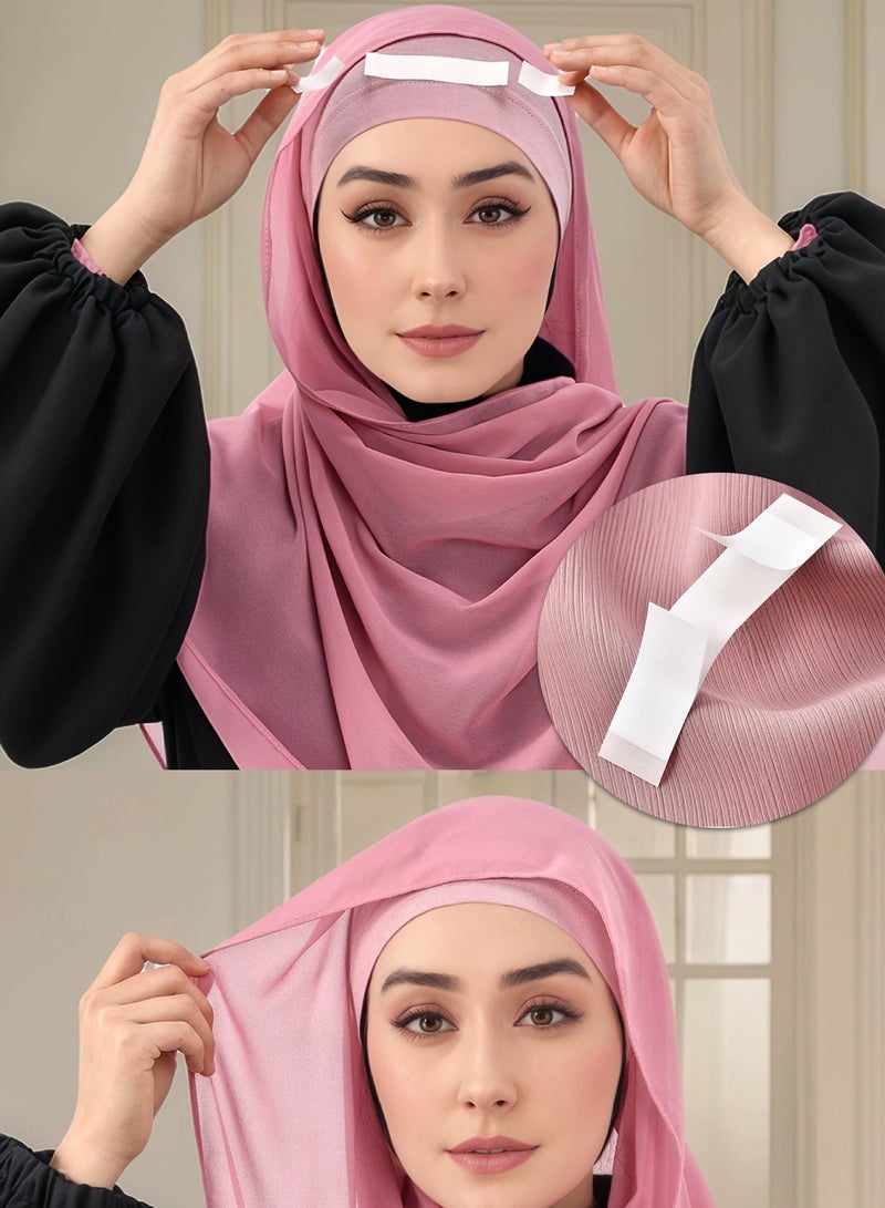 180 pieces of transparent invisible thin stickers for scarves and headscarves, double-sided adhesive strips, non-slip and waterproof, traceless and anti-exposure stickers, collar stickers - Image 2