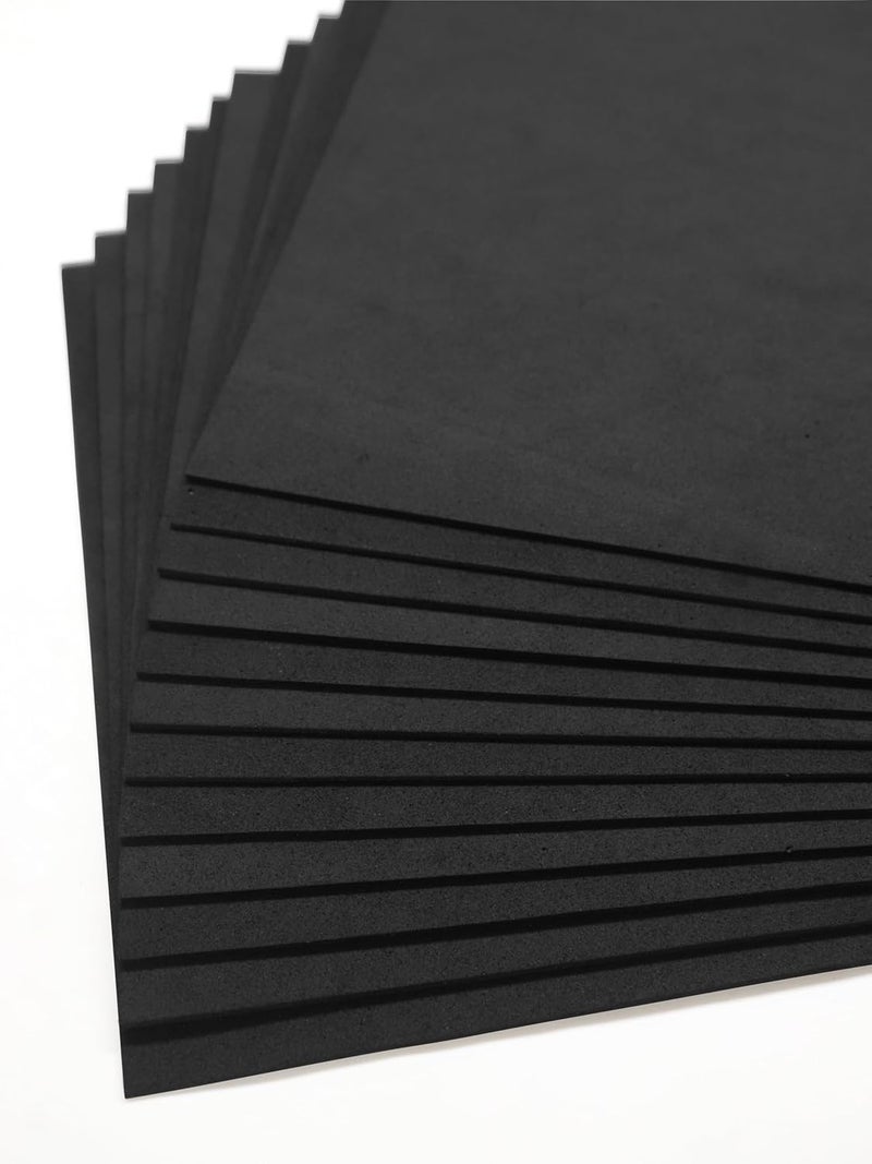 CREATIFY EVA Foam Sheets A4 Size – 2mm Thick | Pack of 12 Sheets | Ideal for DIY Crafts, Scrapbooking, Decorations & School Projects | Soft Craft Foam (Black, A4) - Image 1