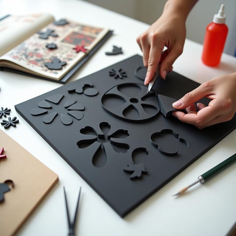 CREATIFY EVA Foam Sheets A4 Size – 2mm Thick | Pack of 12 Sheets | Ideal for DIY Crafts, Scrapbooking, Decorations & School Projects | Soft Craft Foam (Black, A4) - Image 4