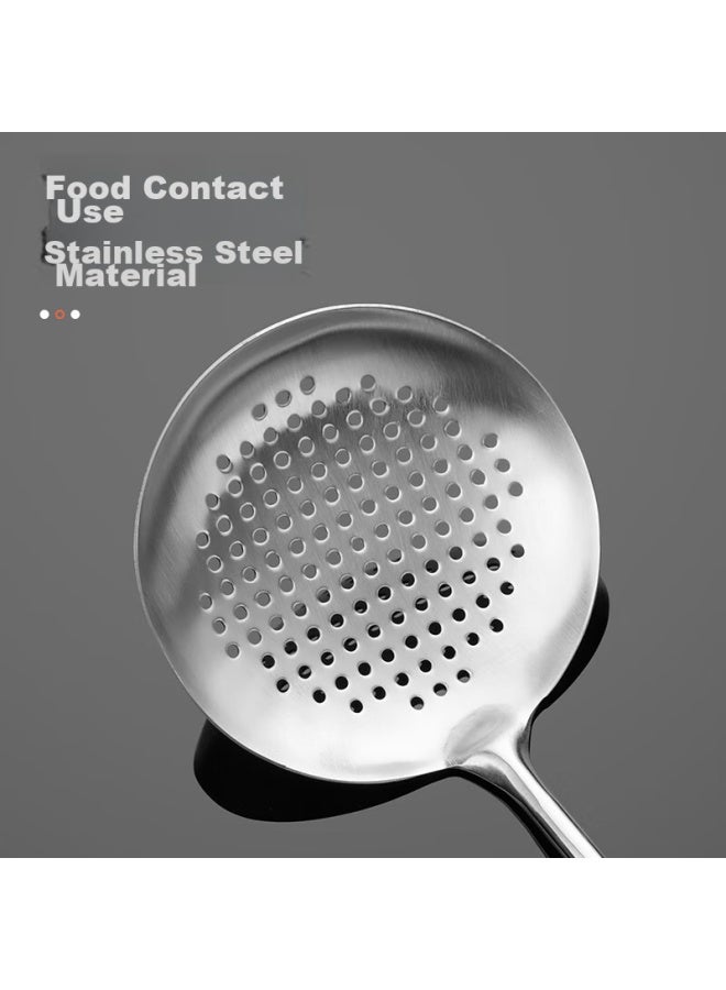 Bayco Bayco Stainless Steel Strainer Ladle Skimmer Colander Hot Pot Large Strainer Scoop, Wooden Handle Heat-resistant Handle Bc8292  - Image 3