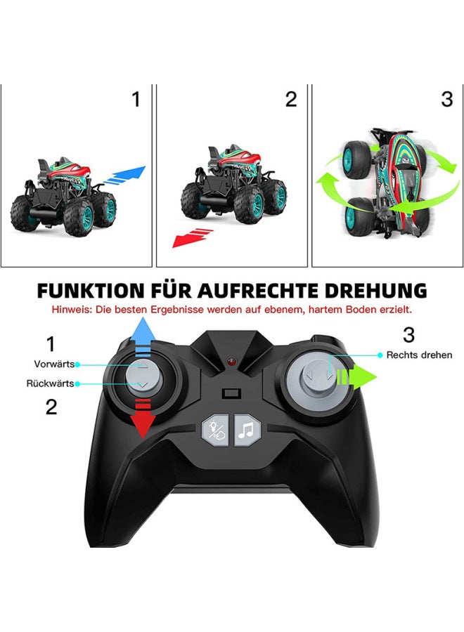 Loquat 1:18 Music Light Remote Control Stunt 360 Degree Rotating Big Foot Shark Head Children's Toy Car Off-road-Color:HN188649-Scale:1:18 - Image 5