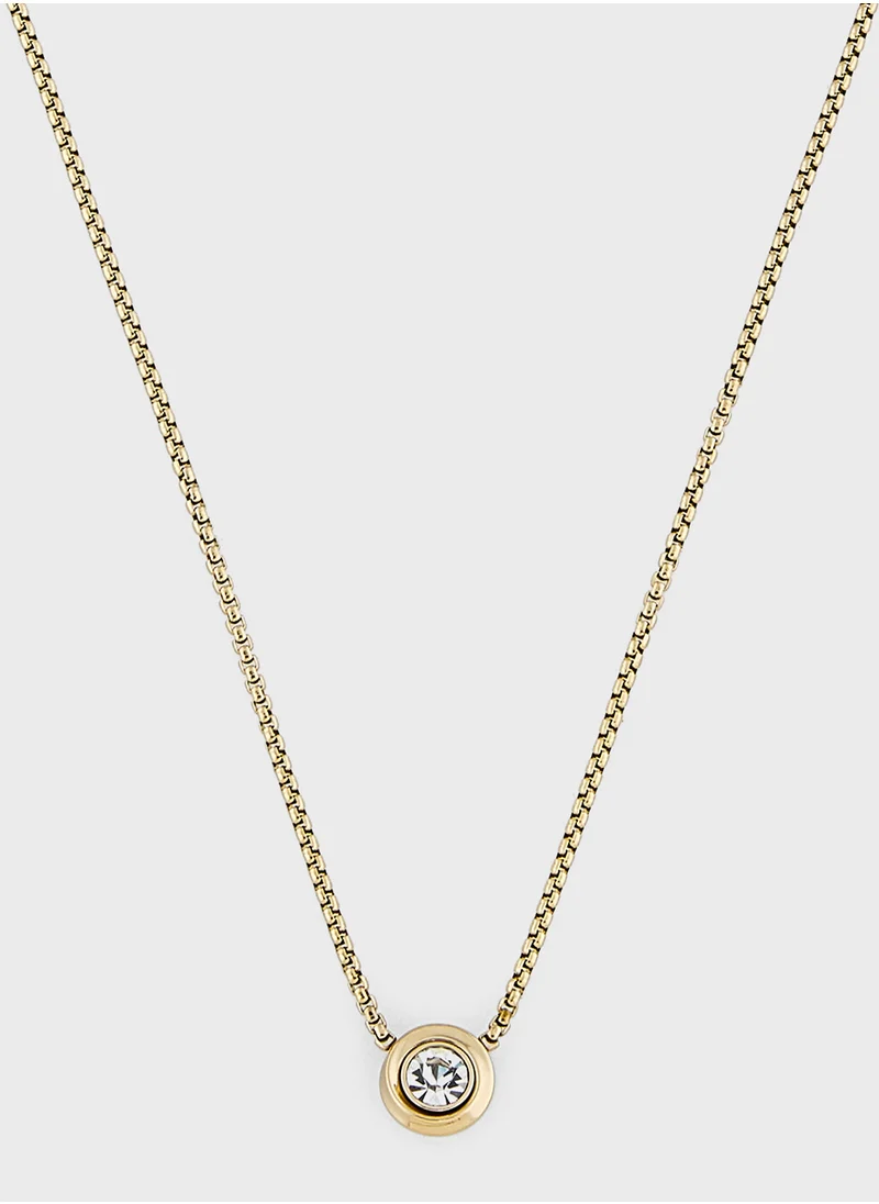 كالفن كلاين Twisted Bezel Solitaire Long Necklaces