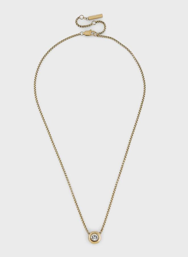 كالفن كلاين قلادة طويلة بحجر سوليتير وإطار ملتوي - Image 1