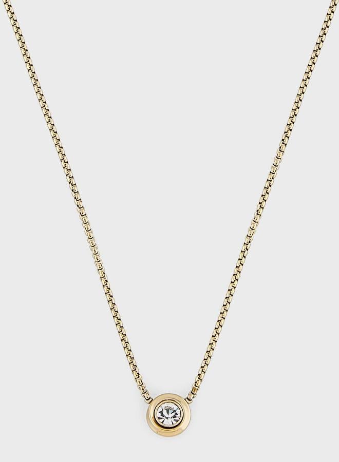 كالفن كلاين قلادة طويلة بحجر سوليتير وإطار ملتوي - Image 2