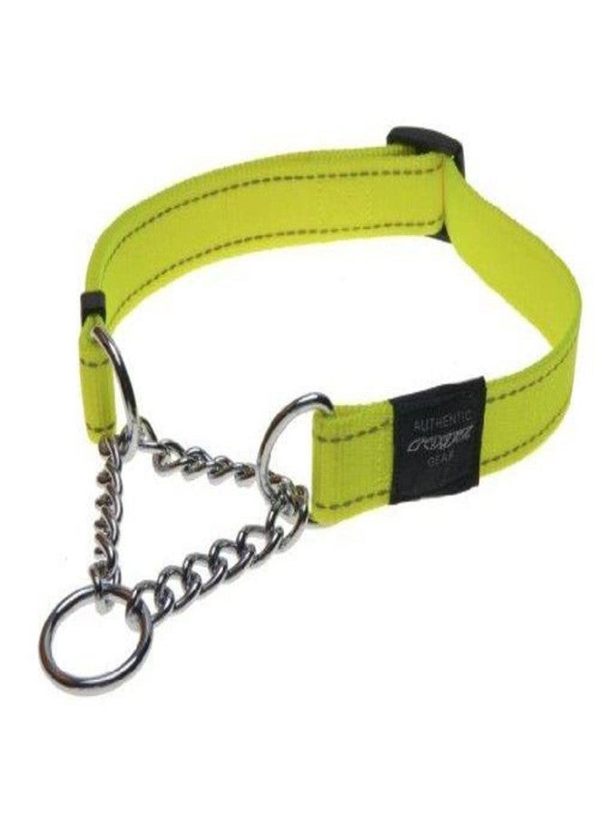 Rogz Reflective Nylon Choke Collar; Slip Show Obedience Training Gentle Choker for Medium Dogs, Yellow - Image 1