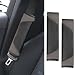ongfuwu 2PCS Car Seat Belt Cover Pad Soft Carbon Fiber Leather Seatbelt Shoulder Protector for a More Comfortable Driving Universal Safety Belt Strap Cover to Protect Your Neck Gray - Image 2