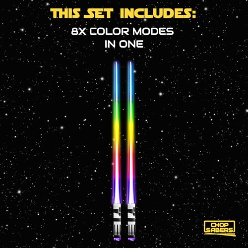 ChopSabers LIGHTSABER CHOPSTICKS LIGHT UP STAR WARS LED Glowing Light Saber Chop Sticks REUSABLE Sushi Lightup Sabers - 8 COLOR MODES 1 Pair - Image 5