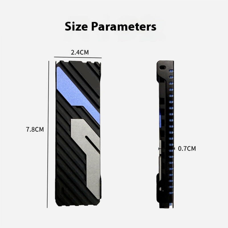 Blue Aluminum Cooling Heatsink Radiator for NVME SSD Game Consoles Heat Dissipation - Image 5