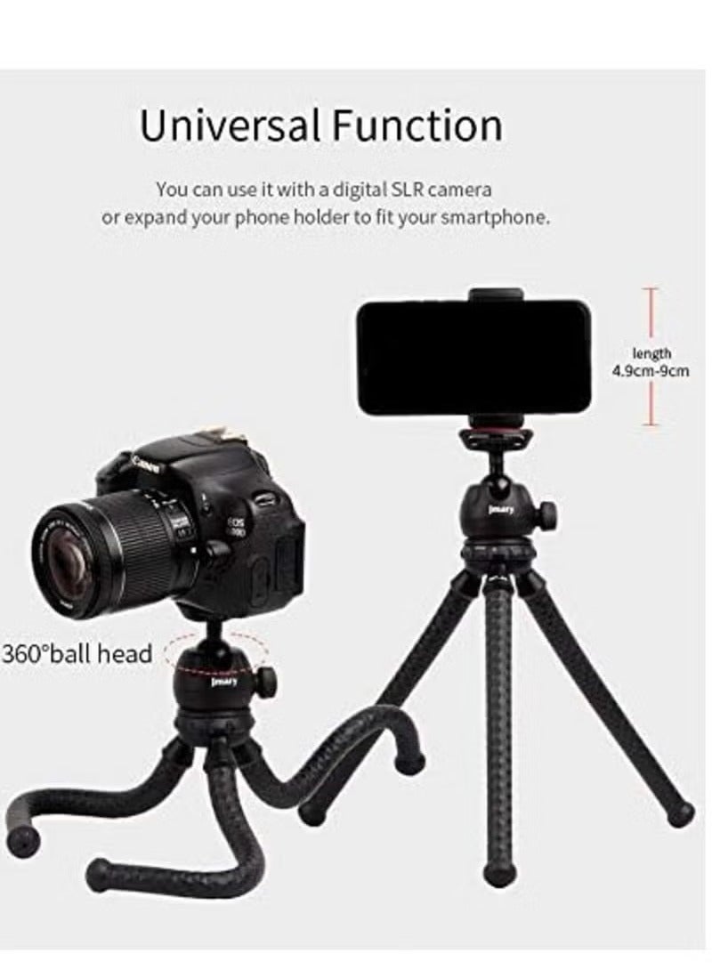 JMARY MT-25 - Table Top Mini Portable Flexible Tripod Stand for Mobile Phones and DSLR & Digital Cameras - Coming with Universal Mobile Phone Holder - Image 3