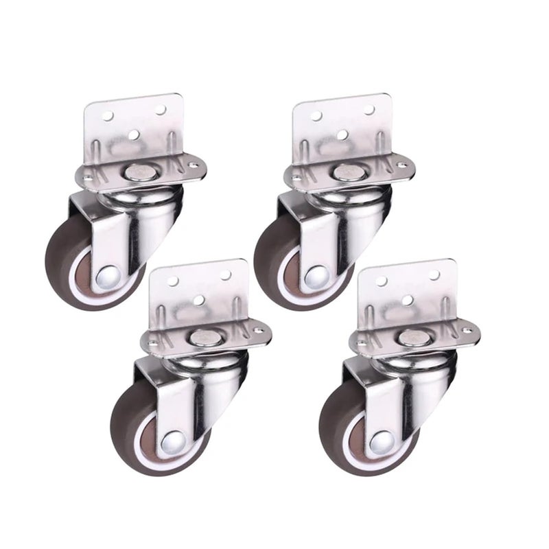 4Pcs 2 Inch Soft Rubber Swivel Casters Mute Wheels for Furniture Cart Household - Image 1
