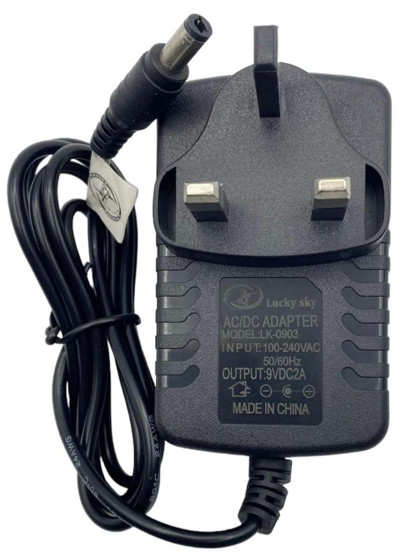 Lucky Sky - DC  9V 2A Adapter Power Supply Transformer Power Adapter Converter Wall Charge Adapter For Professional Home Use, black. (9V 2A) - Image 1