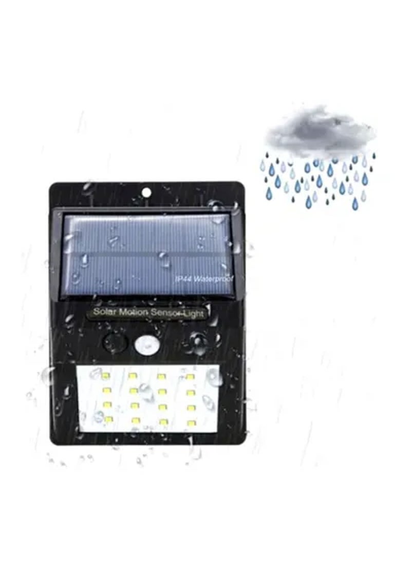 Rabos - 20 LED Solar Motion Sensor Light Black/White 6x10cm - Image 1
