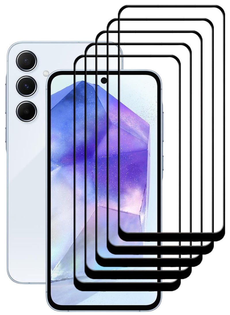ACLIX 5 Pieces Antistatic ESD Dustproof Premium Quality High Definition Tempered Glass Screen Protector Designed For Samsung Galaxy A55 - Image 1