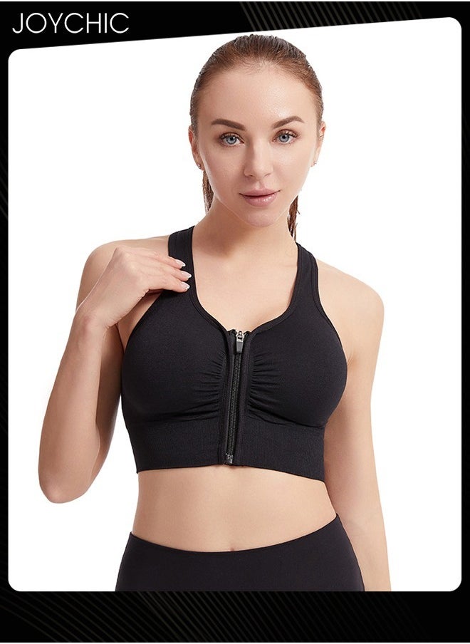 Women Zip Front Sports Bra Active Yoga Girl Sports Bras Wirefree Lightweight Comfort Bra with Adjustable Straps for Yoga Running Black - pzsku/ZD1596F6654CA5A456337Z/45/_/1731657795/34aeb23e-2279-4b4a-af57-165926fb950b