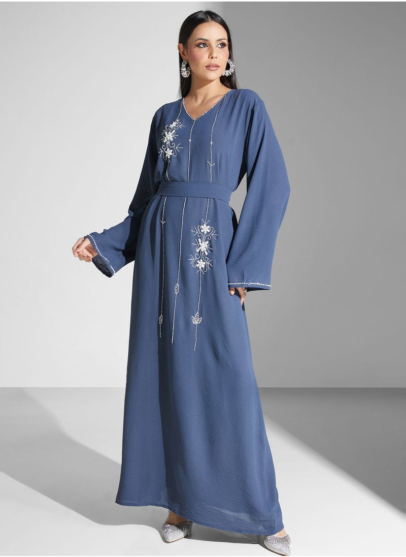 hayas closet - Embellished Belted Jalabiya - Image 1