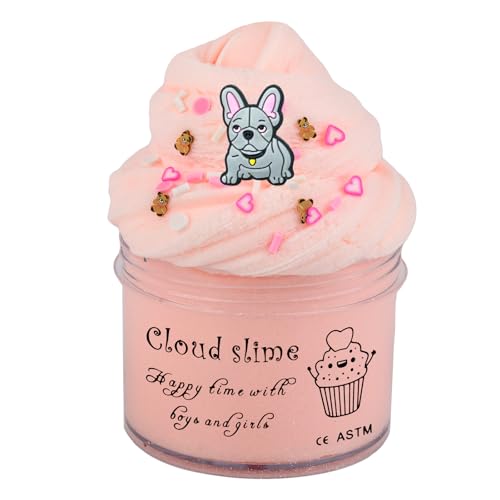 Niuruilsi French Bulldog Scented Cloud Slime Premium DIY Scented Peach Slime for Boys Girls Ages 412 Party Favors Christmas Stocking Fillers - Image 1