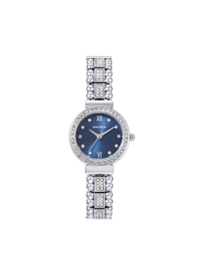 Black Moon Elegant Blackmoon Women's Watch Stylish Blue Dial Stainless Steel Band Water Resistant Perfect for Casual and Formal Wear - Image 1