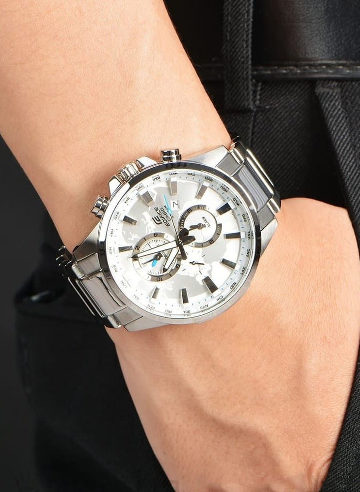 Casio Edifice EFR-303D-1A Men's World Time Watch - White Dial - Image 4