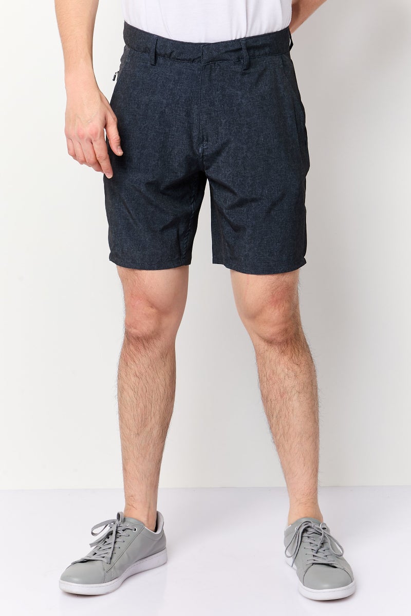 Kenneth Cole Men Textured Pull On Basic Shorts, Navy Blue - Image 1