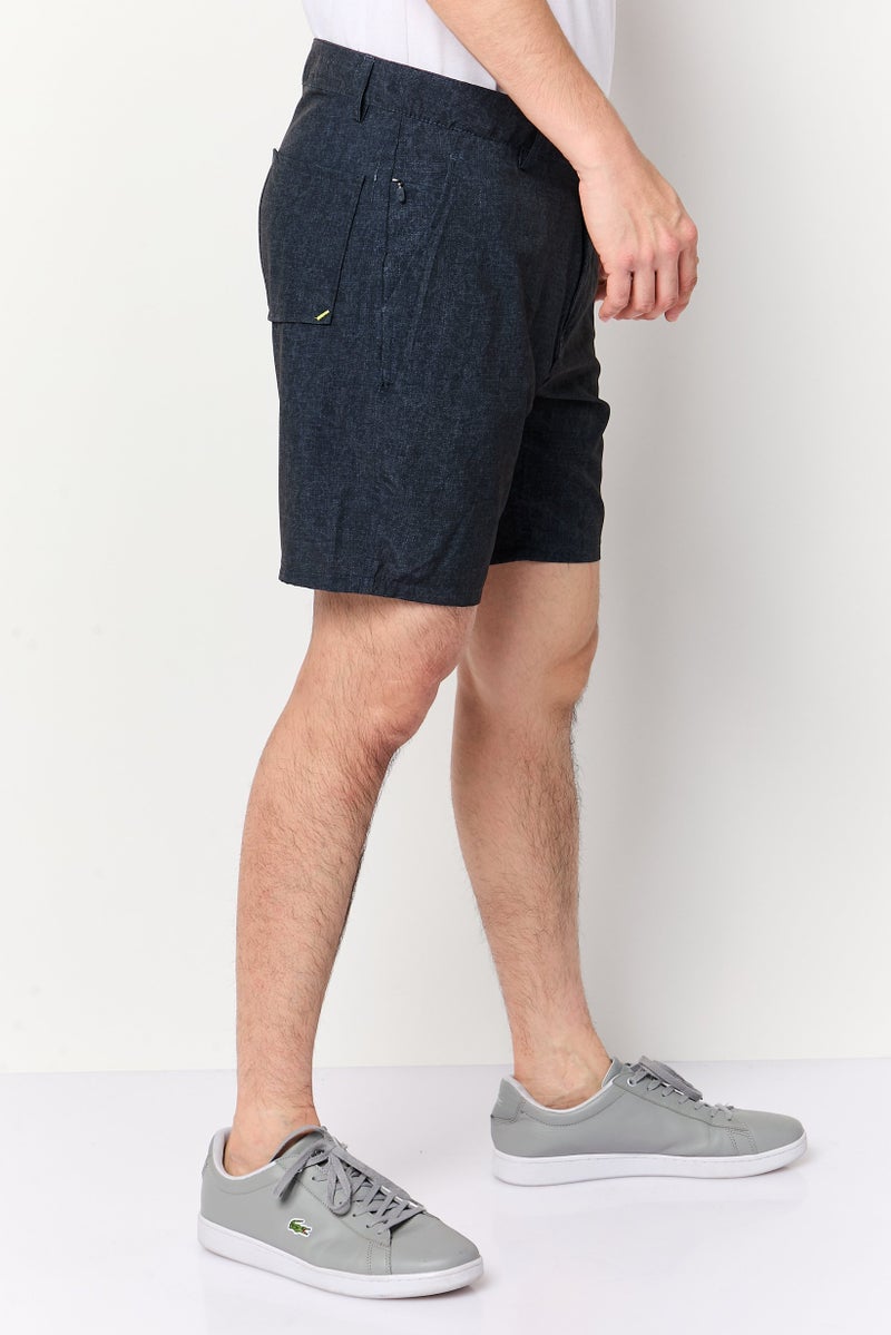 Kenneth Cole Men Textured Pull On Basic Shorts, Navy Blue - Image 3