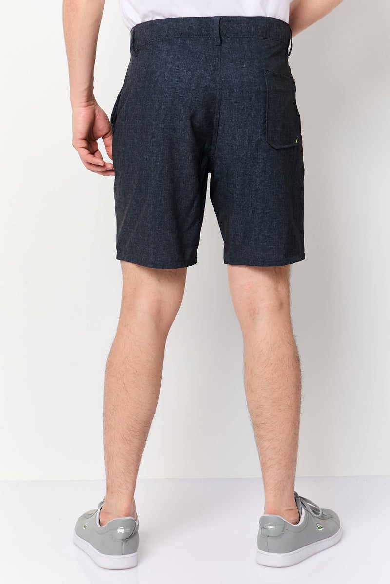 Kenneth Cole Men Textured Pull On Basic Shorts, Navy Blue - Image 4