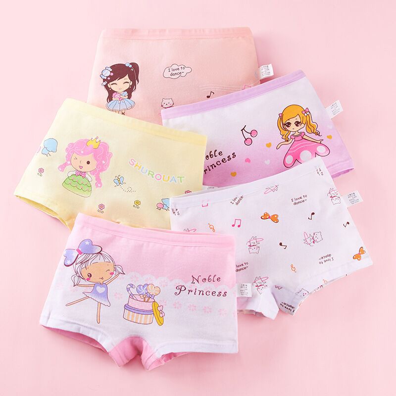 Kids Cotton Triangle Underwear for Girls QR062 color mix and match